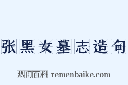 张黑女墓志造句是什么意思的图片